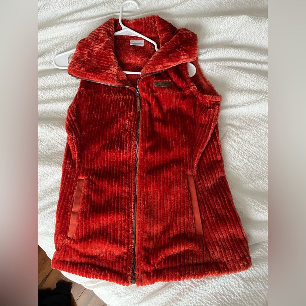 Never worn Orange Corduroy Columbia Vest